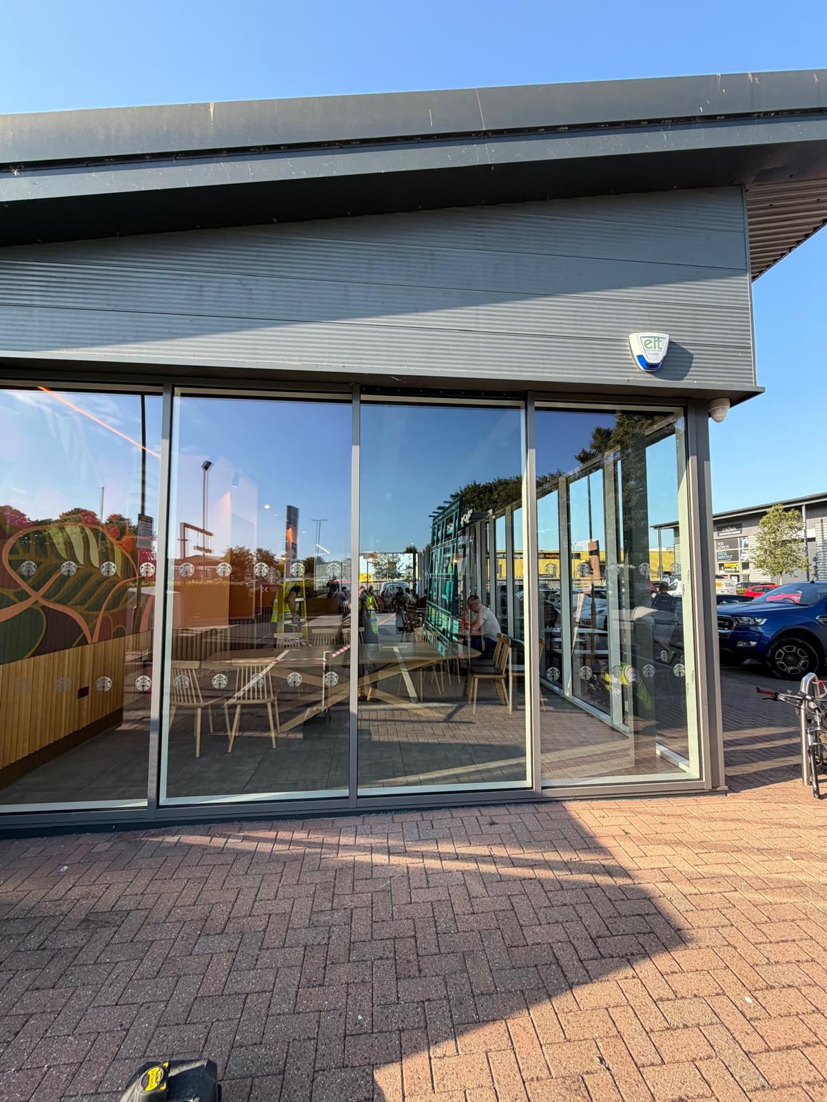 Completed commercial glazing installation